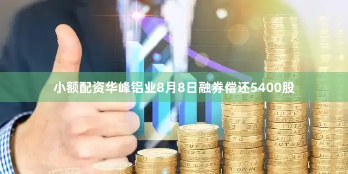 小额配资华峰铝业8月8日融券偿还5400股